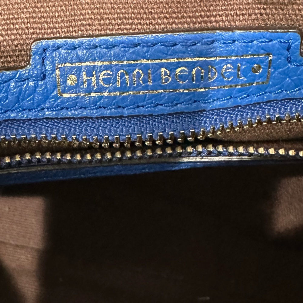 Henri Bendel West 57th Top Handle Satchel in Cobalt Blue Whipstitch Leather - Picture 6 of 16